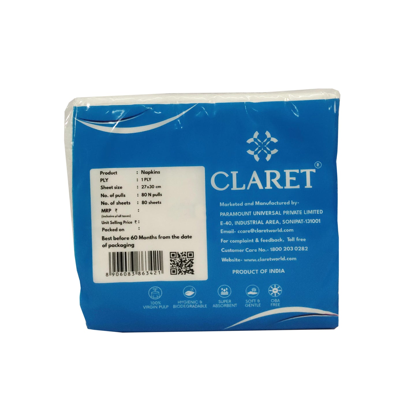 Claret 1 Ply Napkins - 80 Pulls