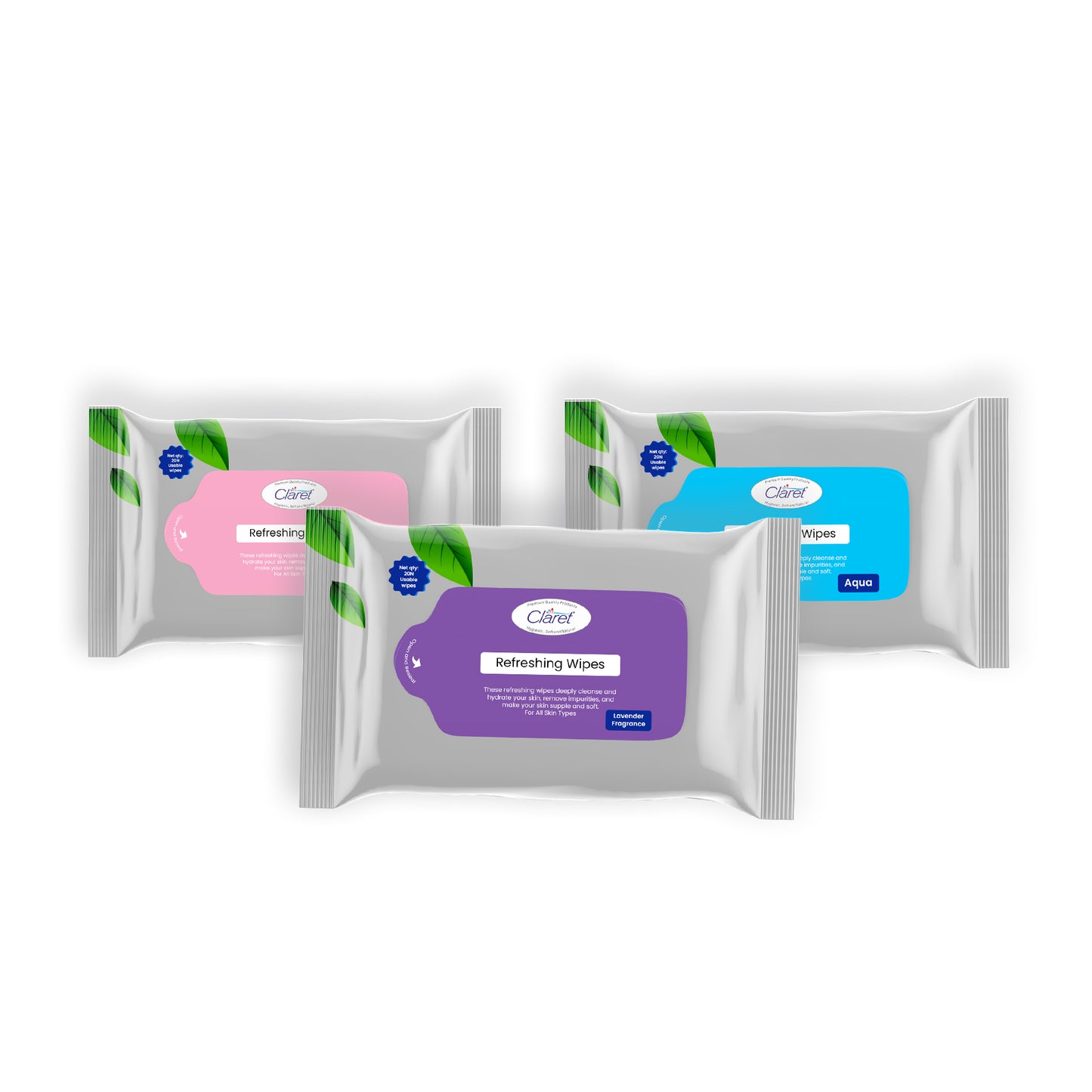 Claret Refreshing Cleansing Wet Wipes For Face & Body